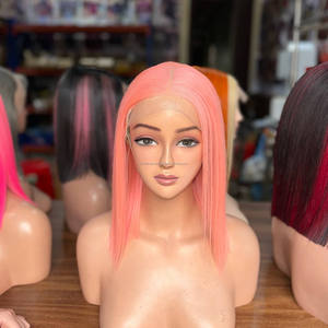 Perruques en cheveux humains bruts vietnamiens les plus vendues, perruques Lace Front sans colle, style bob court, couleur et texture personnalisables - Product Image 3