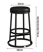 Tabouret de bar moderne en métal, durable, écologique, sans dossier, avec assise ronde rembourrée en PU, pour restaurant, salle à manger, bar à domicile, appartement