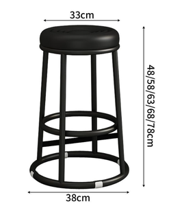 Taburete de Bar Moderno, Ligero, de Lujo, Duradero y Ecológico, de Metal, sin Respaldo, Redondo, con Asiento Acolchado de PU, para Bar, Hogar y Apartamento - Product Image 5