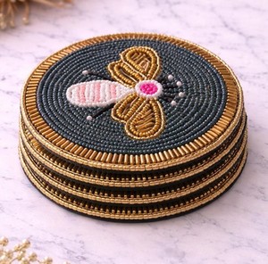 Seed Beads Coaster Pure Handmade Customized Color Shape Buddhist Style Tea Coffee <b>Wine</b> ETC Beaded Coaster Unique - Product Image 1