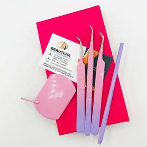 Pince à épiler d'extension de cils professionnelle bicolore durable personnalisée pointue en acier inoxydable enduit de marque privée - Product Image 5