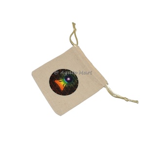 Custom Logo Healing Symbol Drawstring Cotton Bag Chakra Mandala Printed Healing Crystal for Crafts Packaging Elegant <b>Gift</b> <b>Wrap</b> - Product Image 5