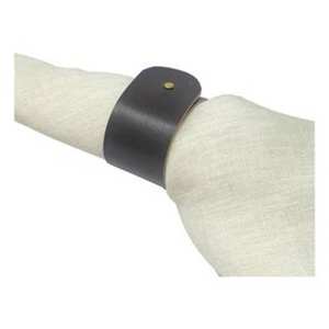 Lot de bagues de serviette en cuir faites à la main avec rivets en laiton – Écologiques, durables, modernes – Vaisselle de mariage en gros. - Product Image 1