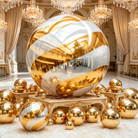 Boule miroir gonflable géante brillante surdimensionnée, sphère géante en forme de bonbon, globe pour événements et fêtes de Noël, accessoire de décoration de luxe, boule gonflable