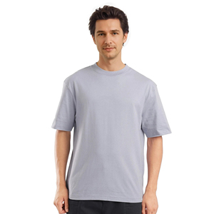 T-shirt décontracté pour homme, coupe ample, en coton et fibre de bambou, épaules tombantes, coupe lourde, style streetwear, personnalisable OEM - Product Image 1