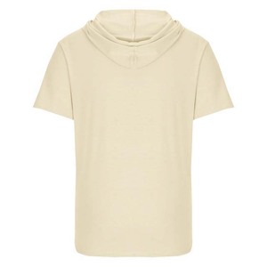 Sweat-shirt à capuche à manches courtes pour homme, rose poudré, avec cordon de serrage, haut décontracté d'été - Product Image 6
