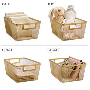 Panier de rangement en métal moderne et élégant, organisateur durable pour le salon - Product Image 6