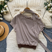 Blusas Casuales de Verano de Manga Corta para Mujer, Camisas a Rayas, Tops Casuales para Mujer, Ropa al por Mayor