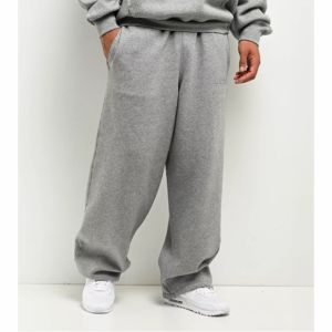 Custom Baggy Wide Leg Flared Pants Men Twill Wide-Leg Oversized Cargo Straight Leg Ins-Style Casual Sweatpants <b>Stacked</b> Pant - Product Image 3