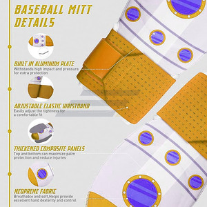 Guantes de Béisbol Profesionales de Cuero Premium para Corredores, Diseño de Logotipo Personalizado, Protección para las Manos para Jugadores de Béisbol - Product Image 5