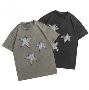 Camiseta de hombre vintage con estampado digital, 100% algodón, estilo urbano, corte holgado, personalizada, extragrande, lavada, de doble capa, larga - Product Image 5