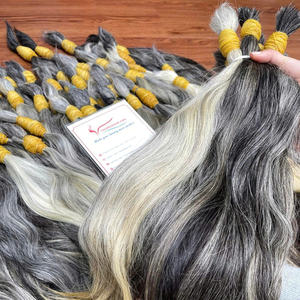 Haute qualité naturel 100% cheveux bruts couleur grise cheveux humains vietnamiens 8 pouces à 40 pouces naturel droit - Product Image 1