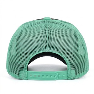 Men’s <b>Black</b> And Mint Green Trucker <b>Cap</b> Adjustable Mesh Snapback <b>Baseball</b> Hat Casual Streetwear Outdoor Sports Fashion Headwear - Product Image 3
