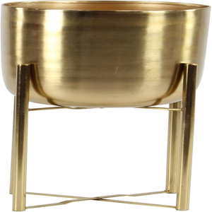 Jardinière ronde en métal Cosmopolitan avec support amovible, lot de 2 jardinières - Product Image 1