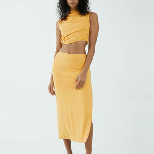 Conjunto de Dos Piezas de Ropa Deportiva Vintage para Mujer, Top Corto y Falda, Ropa de Gimnasio para Verano, Servicio OEM al por Mayor - Product Image 1