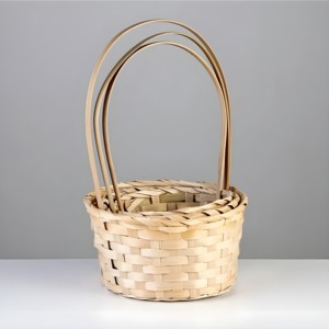 Panier de fille de fleur blanche prix le moins cher paniers en bambou en gros pour mariage des meilleurs fabricants du Vietnam - Product Image 4