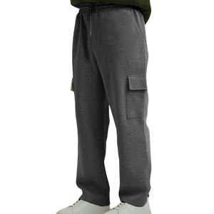 Pantalones Deportivos Cargo para Hombre, Color Gris, Cintura Elástica, Cierre con Cordón, Múltiples Bolsillos, Estilo Casual para Otoño, Tejido de Algodón de Peso Medio - Product Image 2