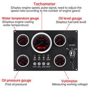 Pannello Strumenti Multifunzione per Motori Diesel con 5 Indicatori Neri 12V per Generatori Marini e Auto - Product Image 3