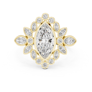 Bague de fiançailles et de mariage SATVIK RATNA 1,5 CT en diamant de laboratoire taille marquise, plaqué or 18K/14K/10K, certifiée IGI, design tendance avec sertissage clos - Product Image 1