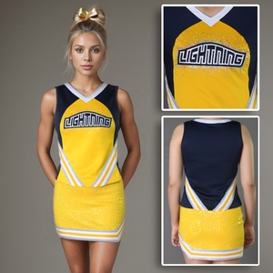 Nouveaux ensembles d'uniformes de cheerleading personnalisés à la mode, confortables, 100 % polyester, prix bas, personnalisation de votre propre logo, vêtements d'entraînement - Product Image 2