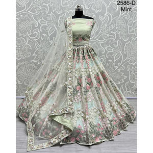 Collections de velours de vêtements de mariée indiens pour la mariée avec le travail de Zarkhan par Fabzone - Product Image 5