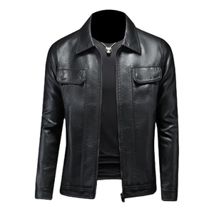 Chaqueta de cuero Vintage para hombre, gabardina de doble botonadura, prendas de vestir exteriores de talla grande para primavera y otoño, nueva tela de lona de moda informal - Product Image 3