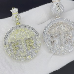 Collar con Colgante de Letra F R, con Incrustaciones de Diamantes de Imitación, Chapado en Oro, Estilo Hiphop, Joyería Unisex de Cristal - Product Image 4