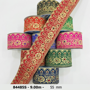 Ribete Bordado Bohemio de Encaje con Hilo Multicolor Hecho a Mano para Accesorios de Ropa Étnica, Venta al por Mayor y Exportación - Product Image 1