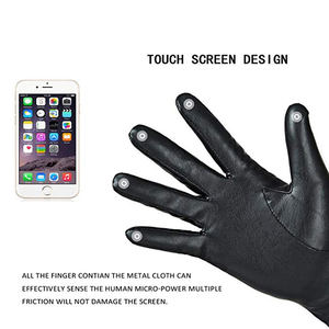 Gants en cuir véritable de haute qualité 100% authentiques avec écran tactile pour hommes et femmes, design personnalisé, accessoire de voyage d'hiver à la mode - Product Image 6