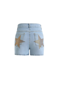Shorts en jean personnalisés pour hommes et femmes, collection été 2026, streetwear brodé, hip-hop, haute qualité, impression frontale, broderie 3D - Product Image 3