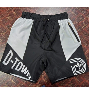 Shorts de sport décontractés pour hommes, en toile non tissée 100 % polyester, avec logo personnalisé, imprimé, taille mi-haute, blocs de couleur, élastiques, pour la plage et le basketball – Dernière conception - Product Image 5