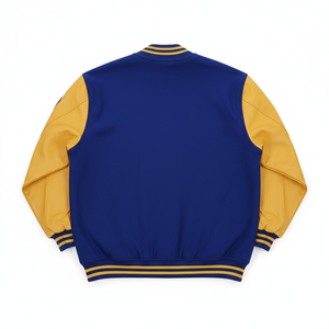 High Quality Custom <b>Men</b> Varsity <b>Jacket</b> Breathable Eco Friendly Winter Letterman <b>Jacket</b> Fur Sleeves Stand Collar Cotton <b>Jacket</b> - Product Image 2