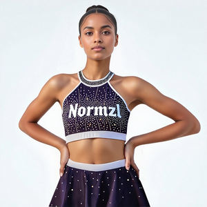 Uniformes de porristas de alta calidad para mujer, servicio OEM al por mayor, conjuntos de uniformes de porristas personalizados para niñas, sublimados en poliéster/algodón con transferencia térmica - Product Image 1