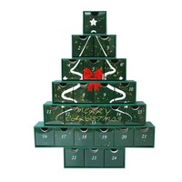 Boîte de calendrier de l'avent en forme de sapin de Noël pour chocolat, maquillage, cosmétiques
