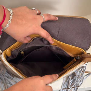 2025 New Arrival Fashion Hand <b>Tooled</b> <b>Leather</b> Shoulder Handbag Trendy Luxury Genuine Cowhide Crossbody Fringe Tassel Bag for Girl - Product Image 6