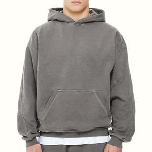 Custom Blank Oversized Pullover Washed Heavyweight Streetwear Plain Basic Blank Print Embroidery <b>Hoodies</b> No <b>String</b> Manufacturer - Product Image 1