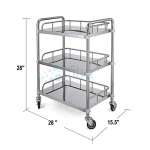 Carrito de Instrumentos para Unidades de Cuidado del Paciente, Base Resistente, Fácil de Empujar, Ruedas Silenciosas - Product Image 2