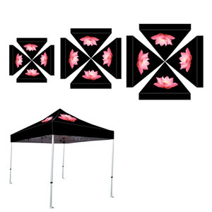 Carpa Plegable Personalizada Tipo Pop-Up 3x3m Negra, Impermeable, de Polipropileno Tejido, Transpirable, de Secado Rápido, con Paredes Laterales para Exteriores - Product Image 2