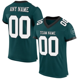Venta al por Mayor Directa de Fábrica OMMIZ INDUSTRY, Jersey de Fútbol Americano Personalizado en Verde Medianoche, Blanco, Gris y Negro - Product Image 1