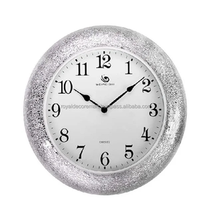 นาฬิกาอะนาล็อกแขวนผนังโบราณโบราณโบราณตกแต่งบ้านด้วยงานโมเสกที่สวยงามในรูปทรงกลมโดย RDM - Product Image 4