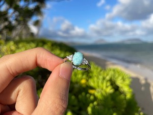 Dainty Handmade Natural Larimar Gemstone Genuine <b>925</b> Sterling <b>Silver</b> Vintage Engagement <b>Ring</b> Prong Setting Party Wear Jewelry - Product Image 5