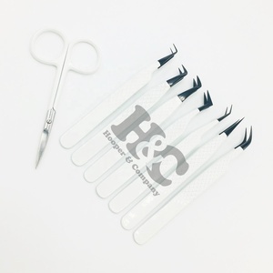 แหนบต่อขนตาปลายไทเทเนียมสีดำรุ่นใหม่ แหนบสแตนเลสสีขาว ทดสอบด้วยมือ คุณภาพยั่งยืน โลโก้ mink - Product Image 4