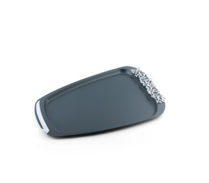 Plateau de service rectangulaire en métal avec motif ajouré arabe, plat décoratif durable pour une utilisation festive à la maison - Product Image 5