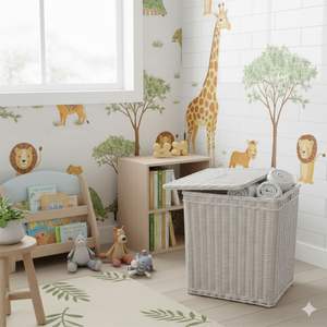 Cesta de lavandería de ratán hecha a mano - Product Image 5