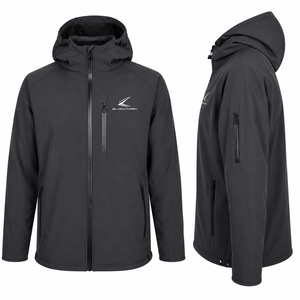 Chaqueta de Invierno con Capucha para Hombre, de Softshell, con Cierre, Impermeable, Transpirable, Antidesgarro, Anti-UV, 100% Poliéster, Superventas - Product Image 3