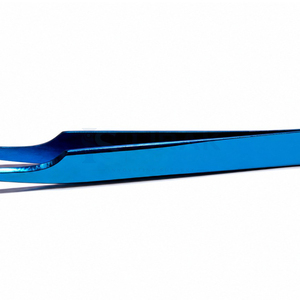 Pinzas Profesionales Azules de Precisión para Pestañas, Punta Fina Angulada, Acero Inoxidable, Herramienta para Extensión de Pestañas de Volumen, Salón de Belleza - Product Image 2