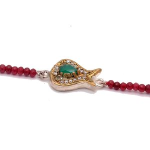 Bracelet unisexe écologique en cuivre naturel avec 9 pierres précieuses planétaires, y compris pierre du soleil, pierre de lune, citrine, quartz rose, lapis-lazuli et plus, 8 mm - Product Image 2