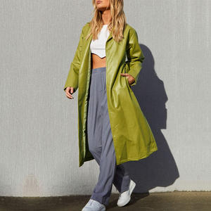 Abrigo Largo de Cuero Genuino Vintage en Oferta para Mujer, Ropa de Invierno Transpirable, Abrigo Largo Informal - Product Image 3