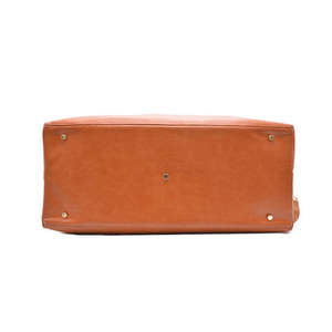 Sacs de voyage week-end pour hommes en cuir PU marron et noir haut de gamme, grands sacs de sport en cuir végétalien pour hommes - Product Image 5