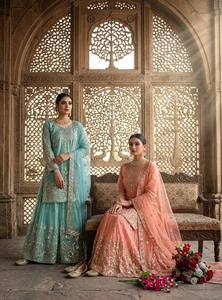 Women's Premium Embroidered Modern Salwar Kameez Sharara Dupatta Set Summer/Winter Wrinkle Free Designer Festive Party Wear - Product Image 6